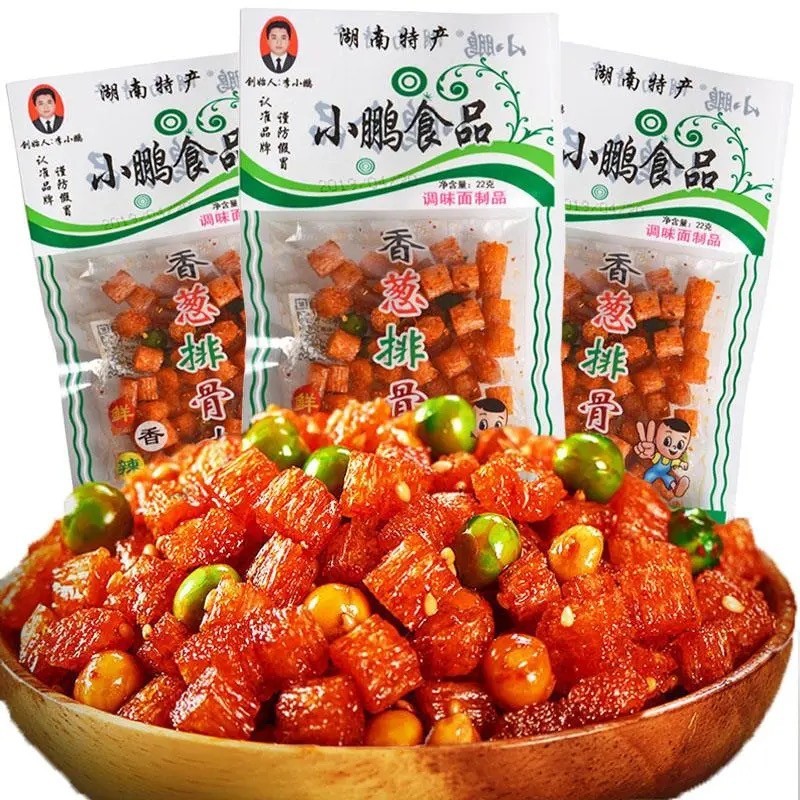 Li Xiaopeng chives ribs flavor spicy sticks spicy Xiaopeng childhood post-90s nostalgic casual snacks