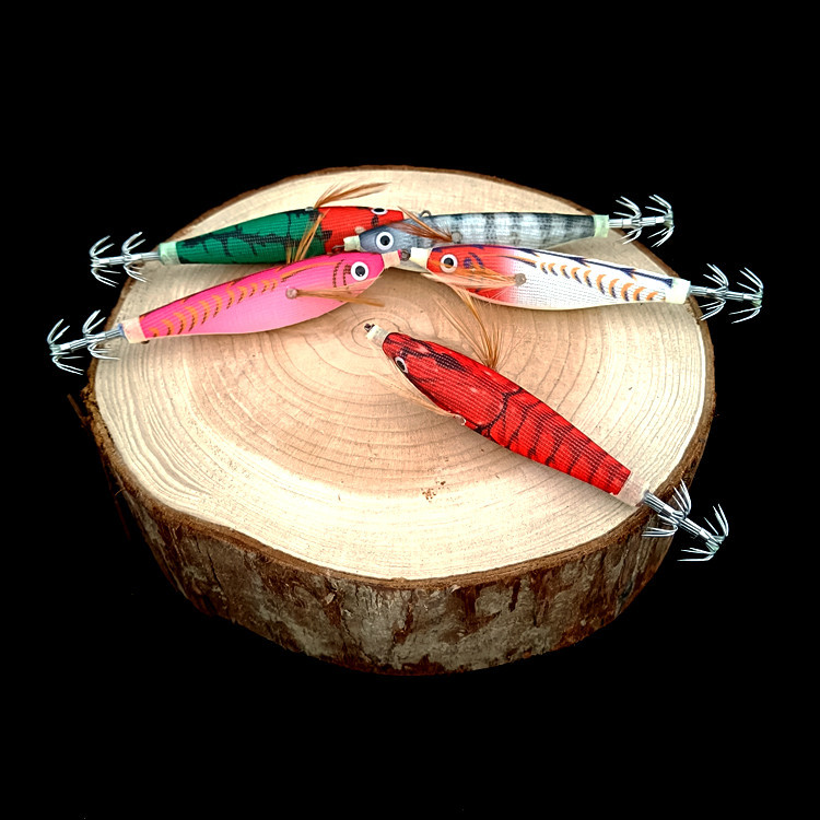 Manufacturer South Korea horizontal shrimp color computer cloth horizontal luminous shrimp round belly shrimp sea fishing Luya squid hook