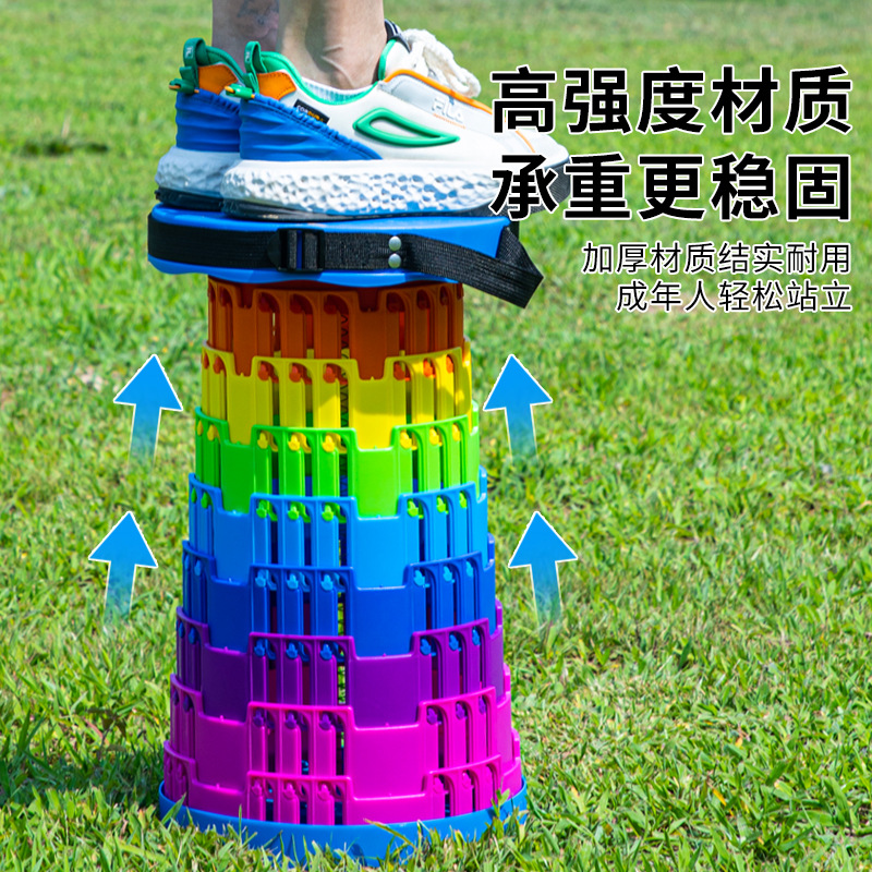 Factory outdoor rainbow folding stool portable chair adjustable retractable stool train retractable stool