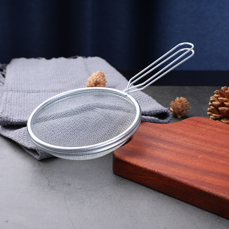 10 # Long-Handled Oil Mesh, Kitchen Household Noodles Filter, Soy Milk Residue Filter, Durable, Wear-Resistant, Anti-Fall, Not Easy to Break