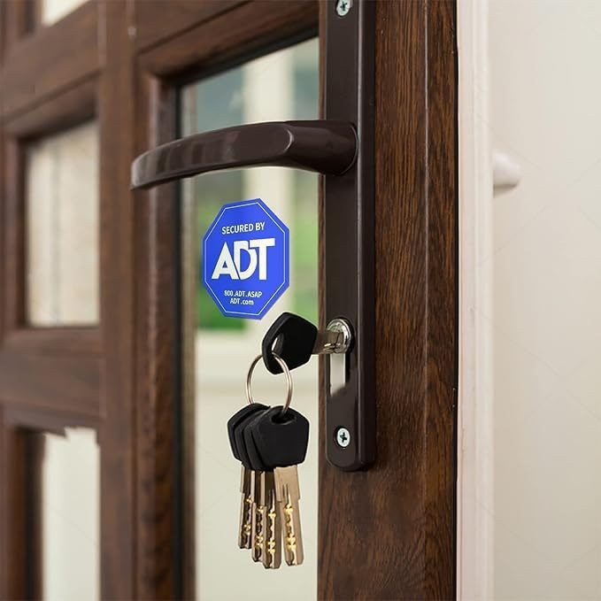 2025 cross-border decorative ADT safety sign super clear printing material warning sign sticker window waterproof