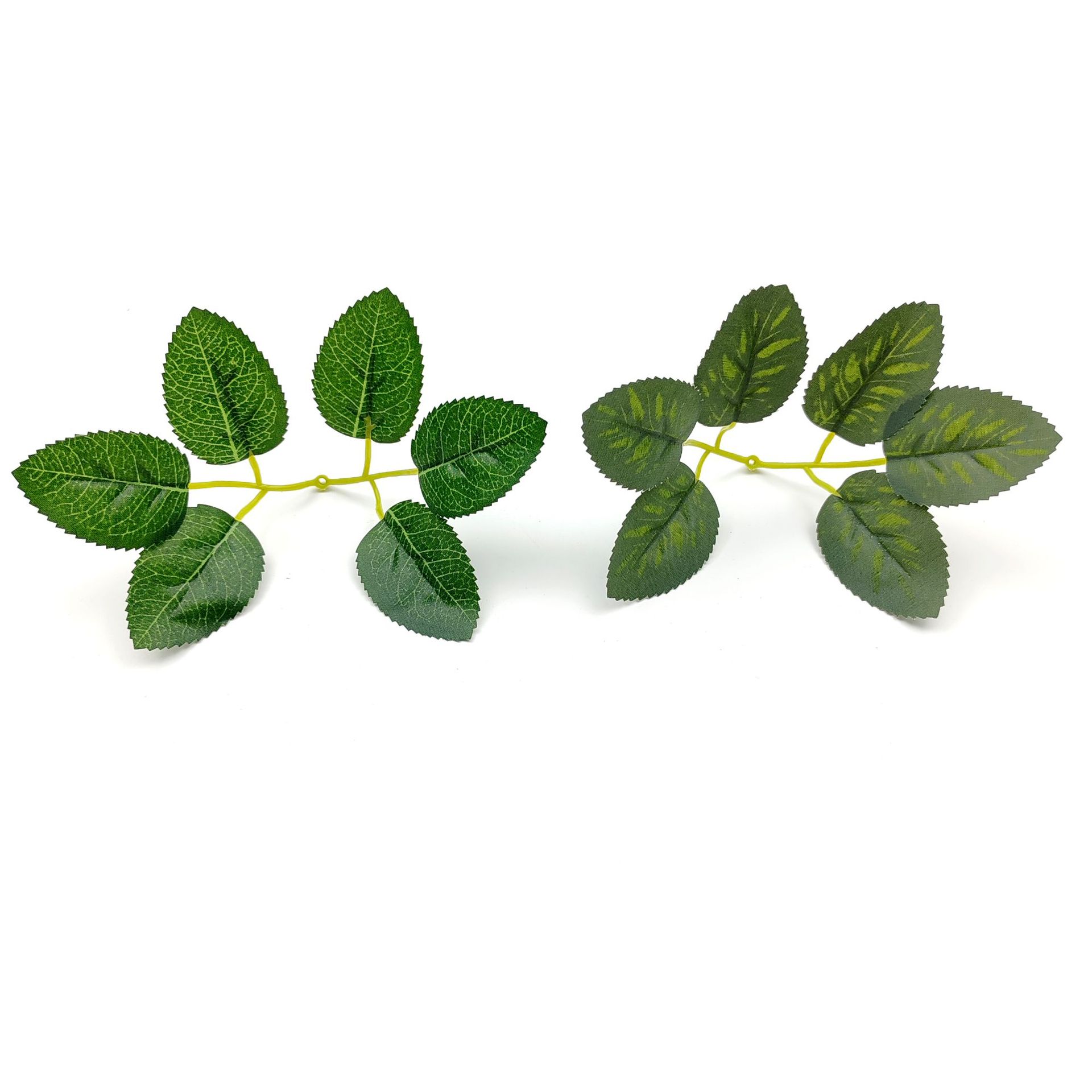 Factory supply simulation 6-leaf rose leaf simulation leaf silk screen silk cloth leaf rose leaf simulation green plant