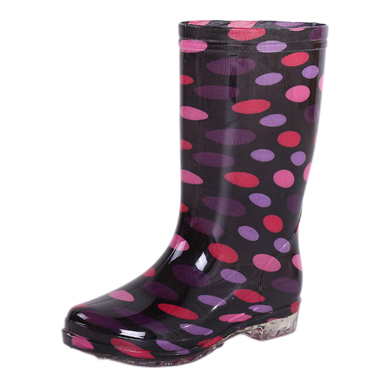 Fashionable outer wear mid-calf waterproof shoes rain boots rain boots women's summer kitchen work rubber shoes adult water-stepping overshoes non-slip