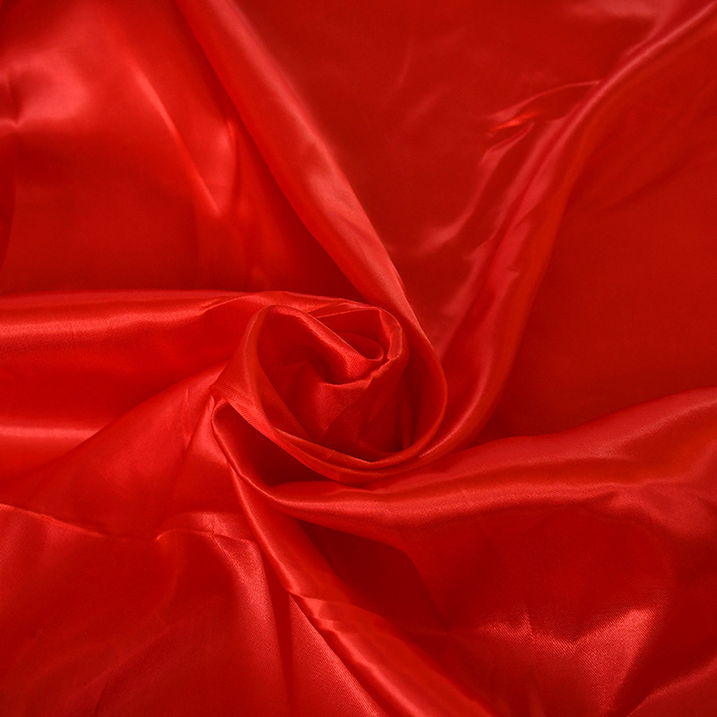 Red Silk Fabric Satin Fabric Wedding Opening Ribbon Cutting Satin Yellow Silk Cloth Flower Ball Gift Box Lined with Red Cloth