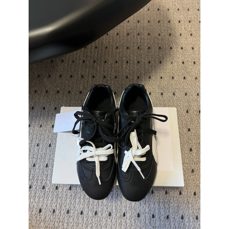 Rose Collaboration Genuine Leather Racing Shoes 2025 New Retro Color-Blocking Training Shoes Flat Lace-Up Sneakers