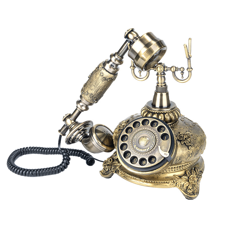 Telephone European Retro Style Home Antique Landline Old-Fashioned Telephone Office Antique American-Style Rotary Dial Telephone