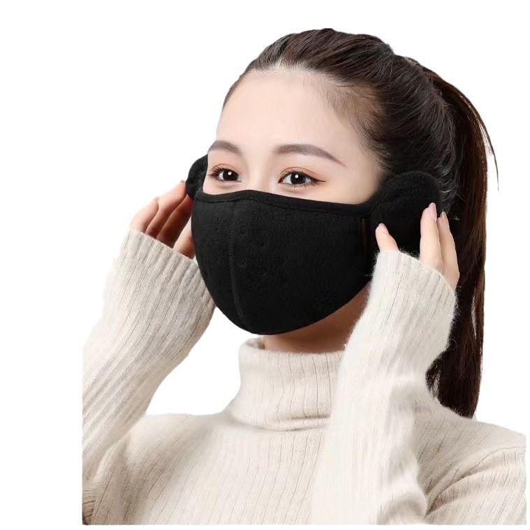 Windproof Mask, Warm Mask, Autumn and Winter Stereo Two-in-one Velvet Thickeneded Ear Protection Polar Fleece for Men and Women to Protect Against Cold While Cycling