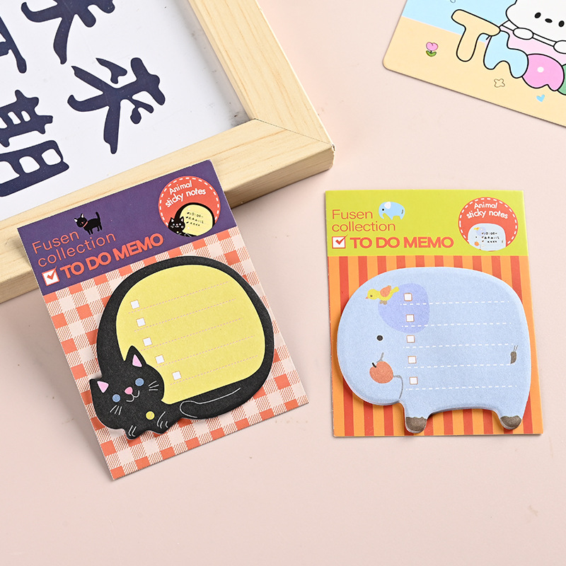 Cartoon Animal Special-Shaped Sticky Notes Customized Korean Stationery Ins Note Pad Portable Student Creative N Times Post-It Wholesale