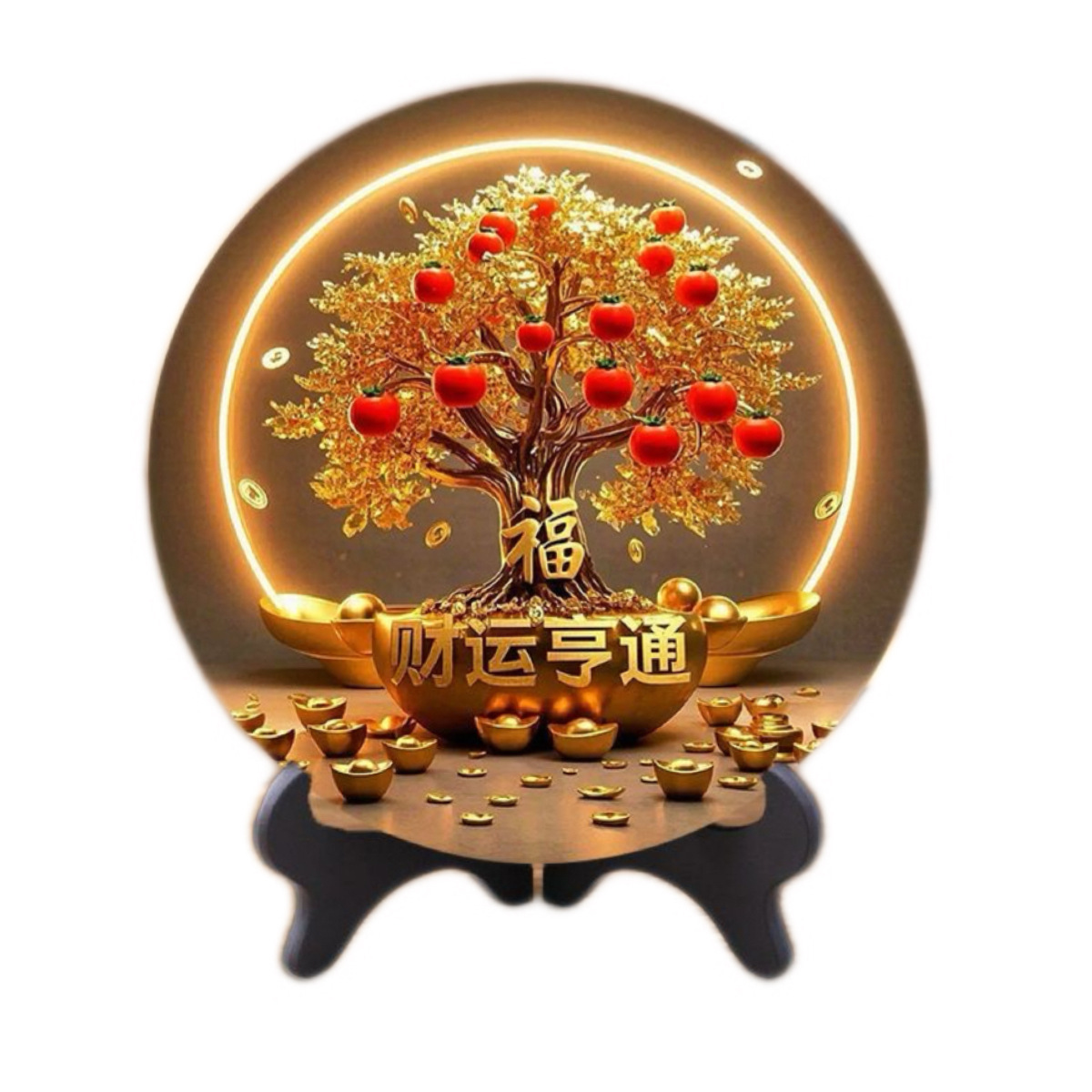 The Home Has a Fortune-Attracting Tree That Brings Prosperity, Round Bedside Table Home Decor, Prosperity-Enhancing Living Room Tv Cabinet, Coffee Table, Wine Cabinet