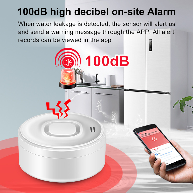 Three-Dimensional Graffiti Wifi Water Immersion Alarm Water Leakage Detector Smart Life App Remote Control Support Alexa