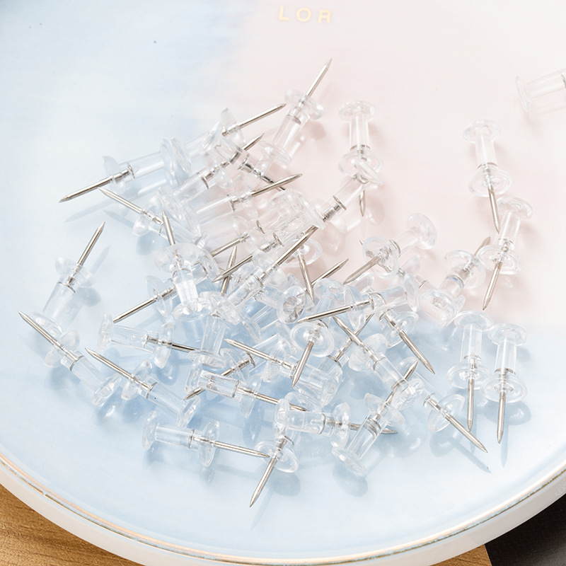 Amazon pushpin color transparent I-shaped pin special-shaped I-shaped pin plastic pin pushpin press nail color nail bulk