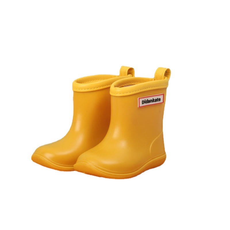 Children's Rain Boots Non-slip Japanese Solid Color Soft Girls Rain Boots 1-3 Years Old Boys' PVC One-piece Low Water Shoes