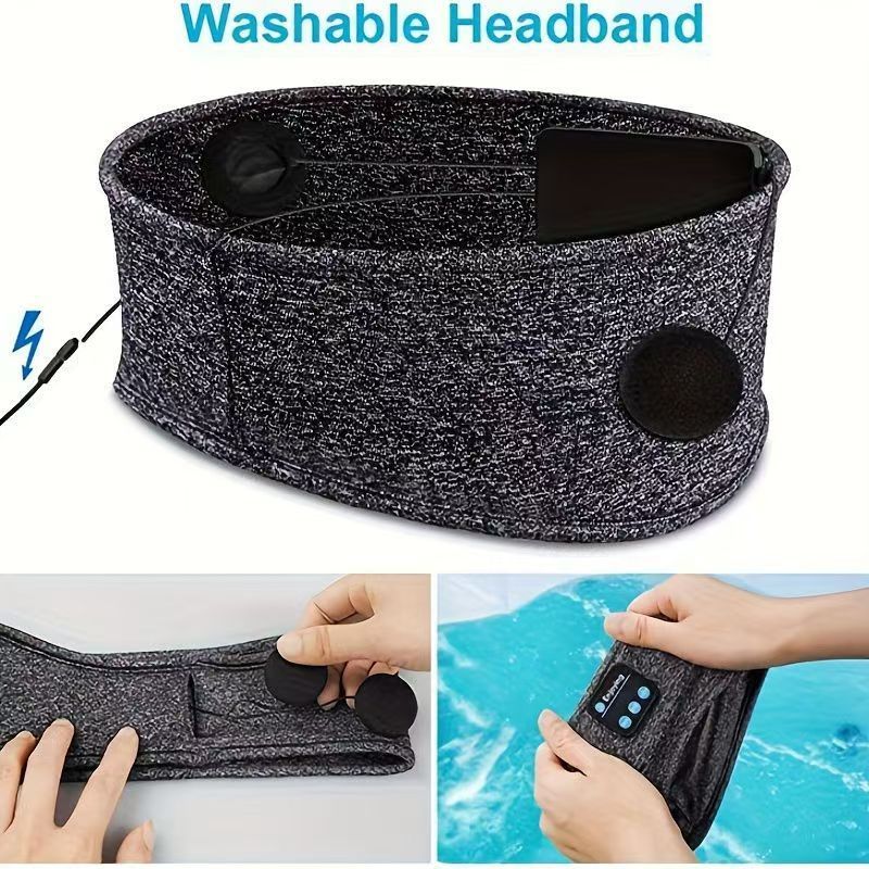 Cross-Border Hot Selling Bluetooth Music Sleep Eye Mask Headband Bluetooth Sports Headscarf Call Hairband Casual Yoga Headband
