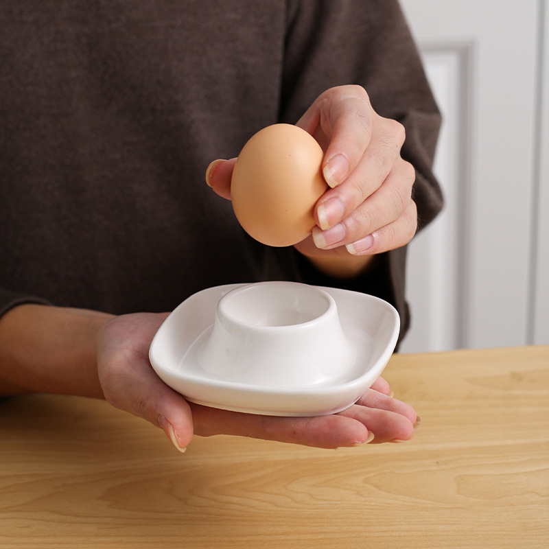 Egg tray ceramic egg cup creative egg dish breakfast egg cup simple European kitchen supplies egg rack White household