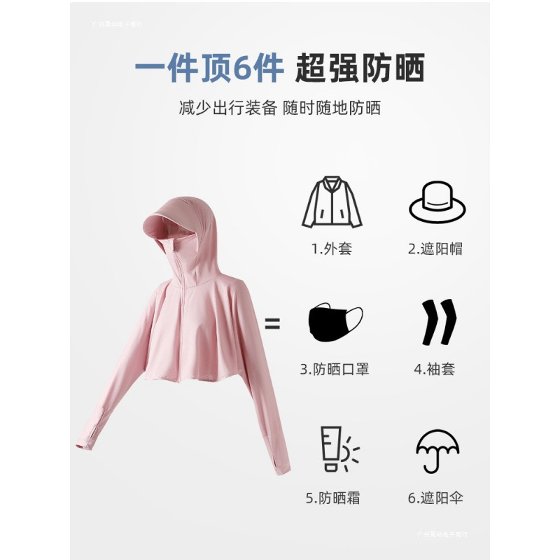 Ice Silk Sun Protection Clothing for Women 2025 New Summer Anti-Uv Long-Sleeved Blouse Jacket Cycling Sun Protection Clothing