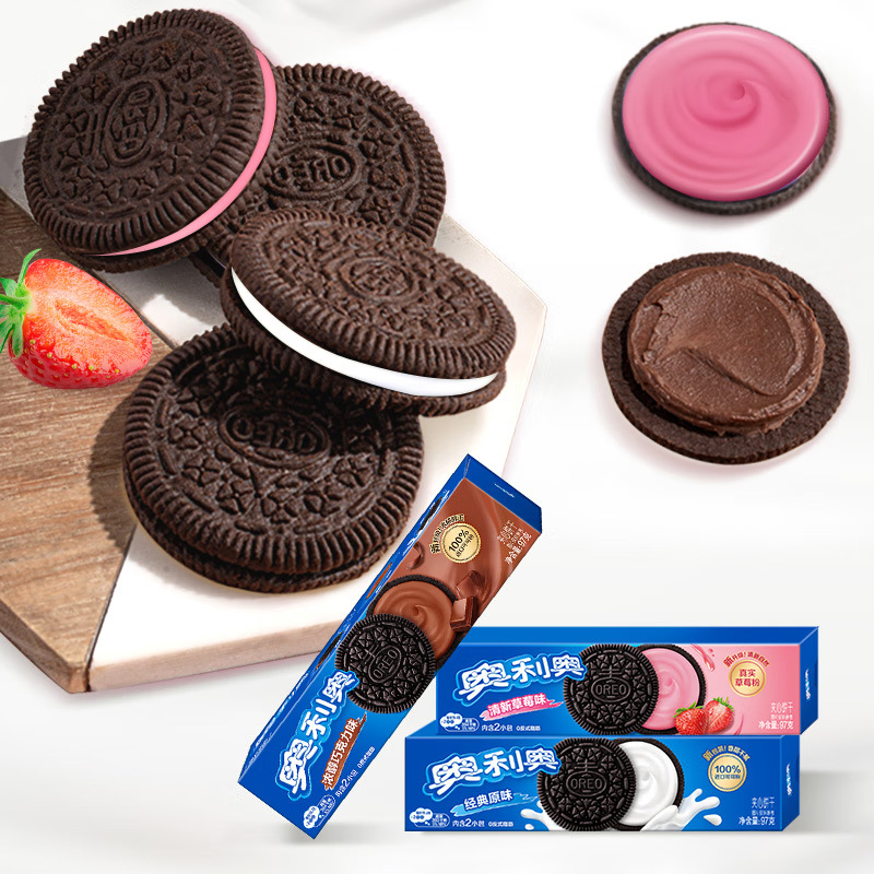 Oreo 97g New Arrival Mondelez Original Multi-Flavor Sandwich Biscuits Casual Snacks Internet Celebrity Snacks Whole Box Wholesale
