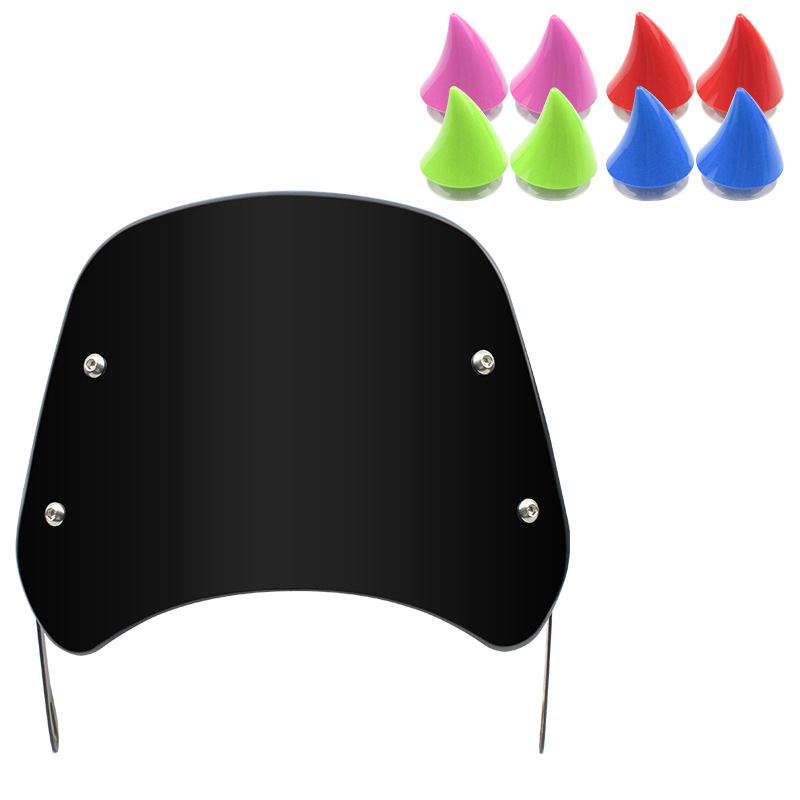 No.9 Niu Electric Scooter Modified Windshield Motorcycle Headlight Windshield Front Cover Helmet Decoration Horns