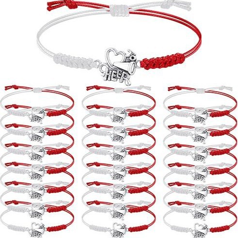 Amazon Cross-Border Best-Selling Cheer Cheer Bracelet Cheer Cheerleading Hand-Woven Adjustable Bracelet