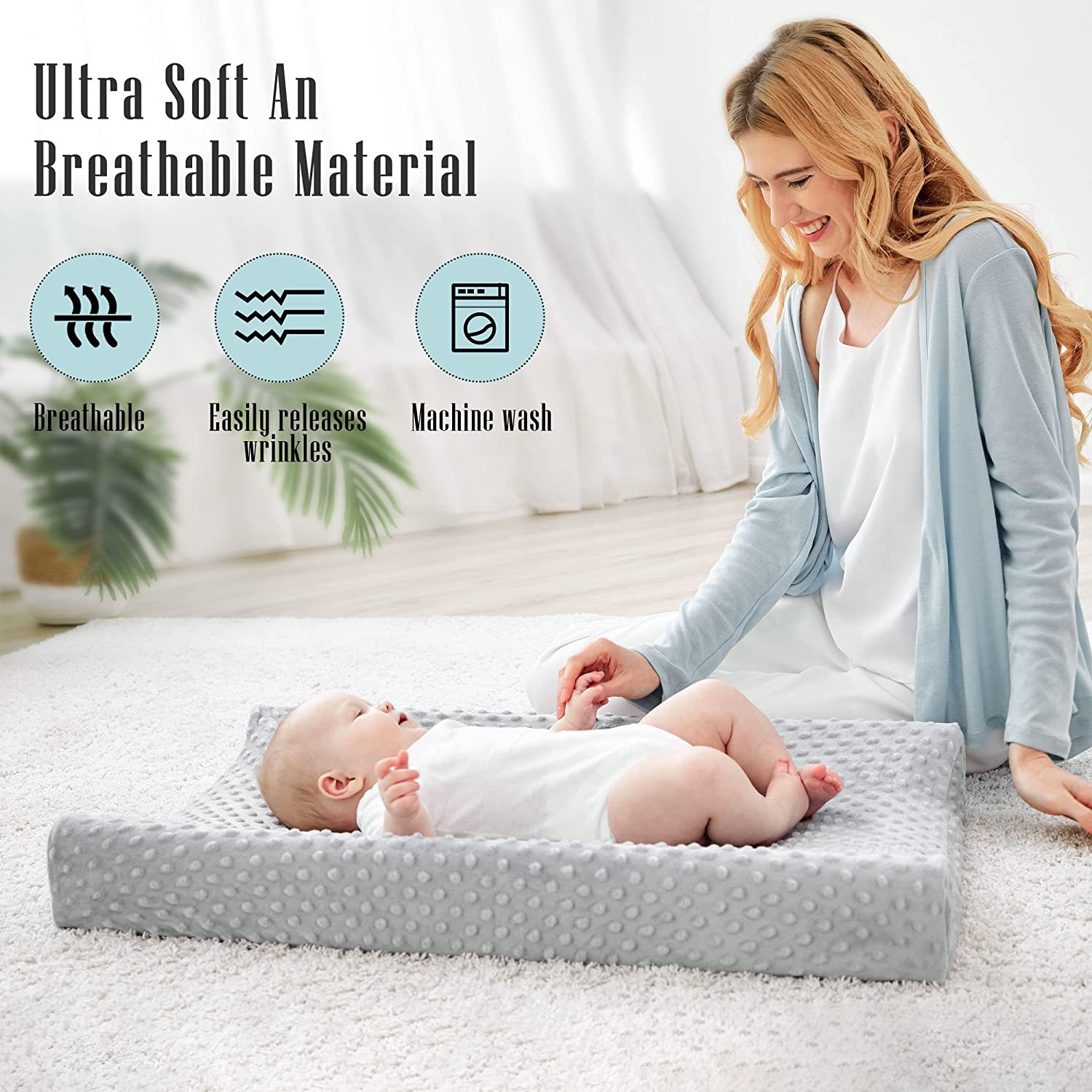 Baby Touch Table Changing Cover Massage Table Soft Bubble Changing Cover Diaper Table Removable Cloth Cover