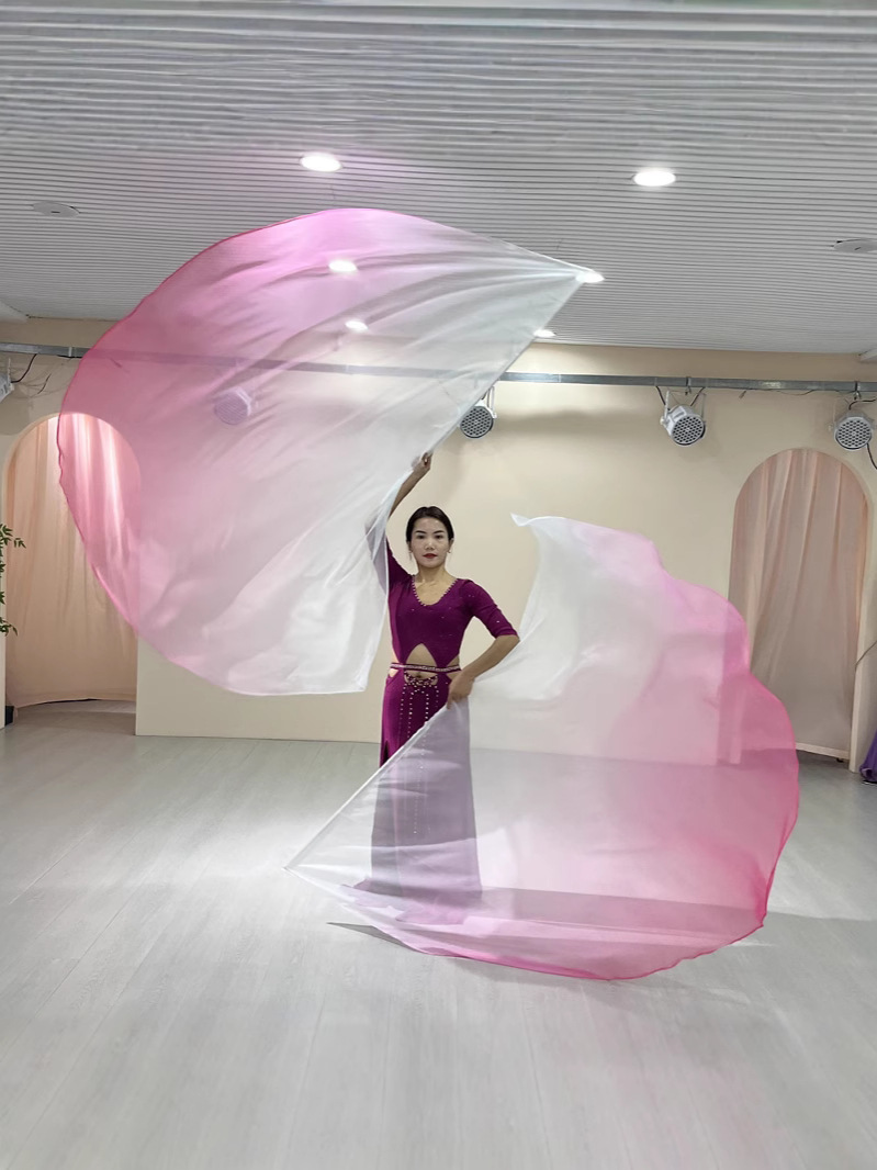 Classic Stage Performance Clothing Gradient Semicircle Flag Colorful Gauze Scarf Praise Flag Sports Meeting Prayer Flag Manufacturer Wholesale