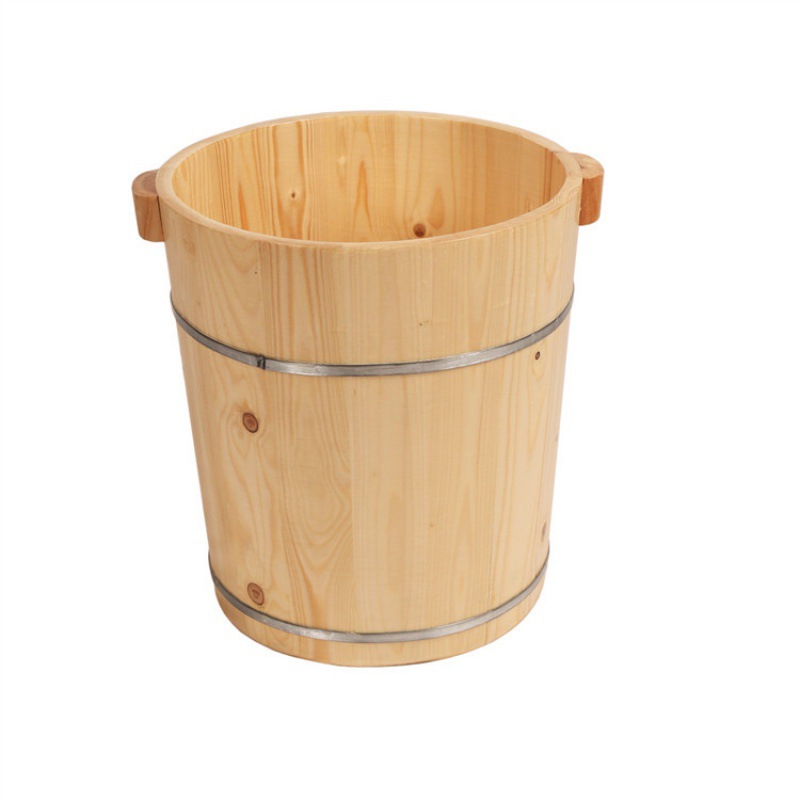 Warm Foot Bath Bucket, Traditional Xizang Foot Bath Bucket, Foot Bath Bucket, Solid Wood Foot Bath Bucket, Small Deep Bucket with Lid Wooden Bucket