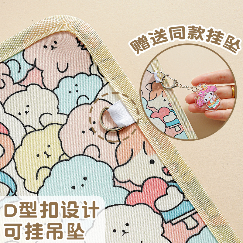 A5 Pregnant Mother Fabric Zippered Pregnancy Check-Up Storage Book Foldable Portable Storage Loose-Leaf Pregnancy Check-Up Report Information Book