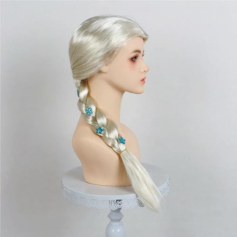 Halloween Cos Elsa Princess Wig Set Frozen Elsa Princess Dress up Wig Braid Set