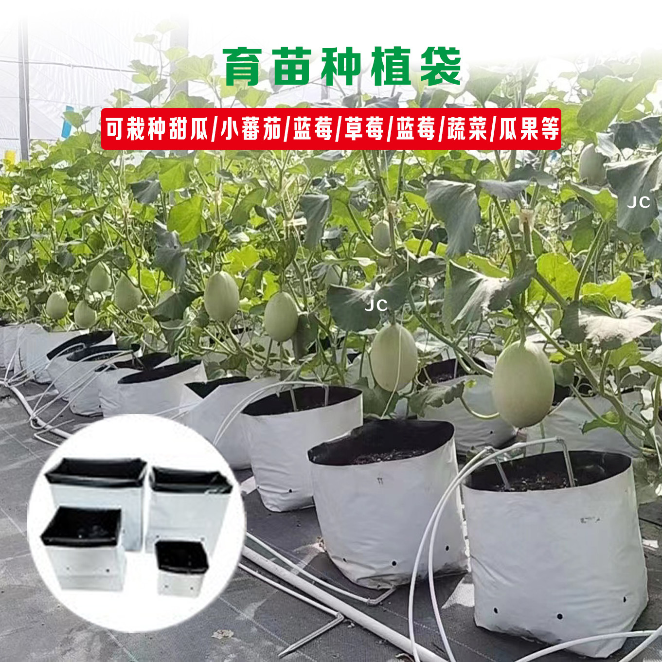 Factory wholesale custom strawberry vegetables and fruits black and white planting bag soilless cultivation beauty planting bag