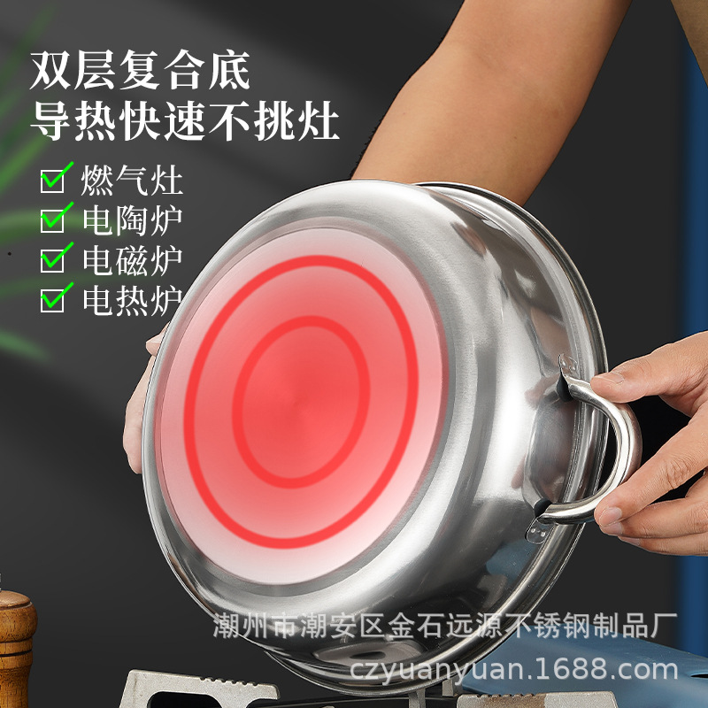 Thickened Double-Layer Stainless Steel Steamer Pot, Single-Layer Soup Pot, Double-Layer and Triple-Layer Soup Steamer Pot, Household Gift, 28cm, Wholesale from Manufacturer