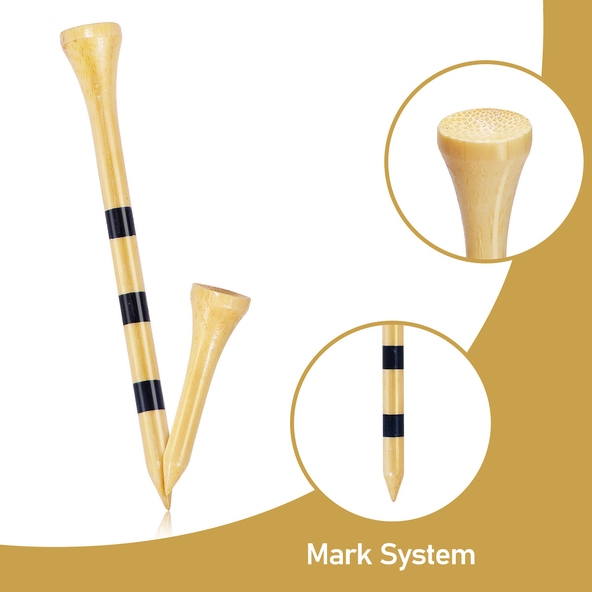 Bamboo high-quality golf nails (2-3/4 "3-1/4" optional) | More durable and stable Golf Tee