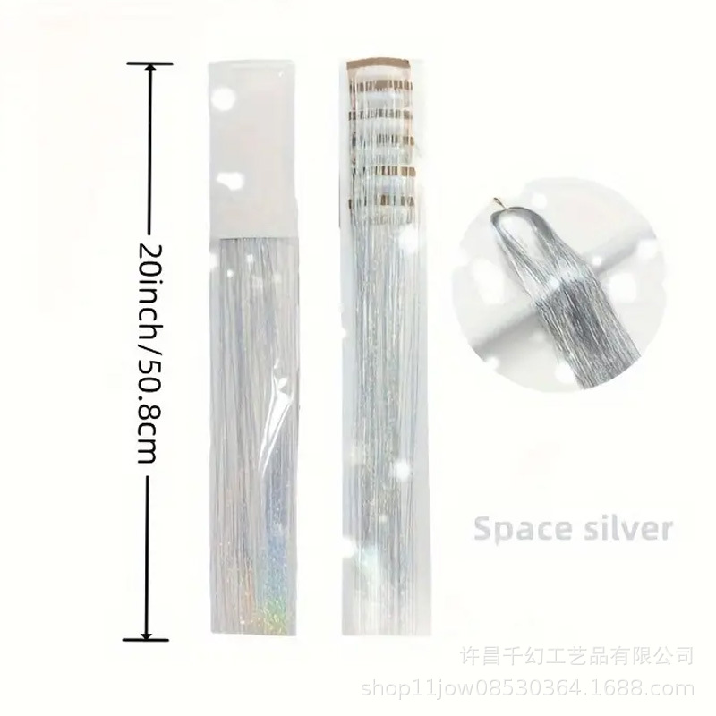 European and American Cross-Border 12-Pack Bb Clip Laser Gold Wire Shiny Metal Wire Hair Extensions Wig Clamp Hair