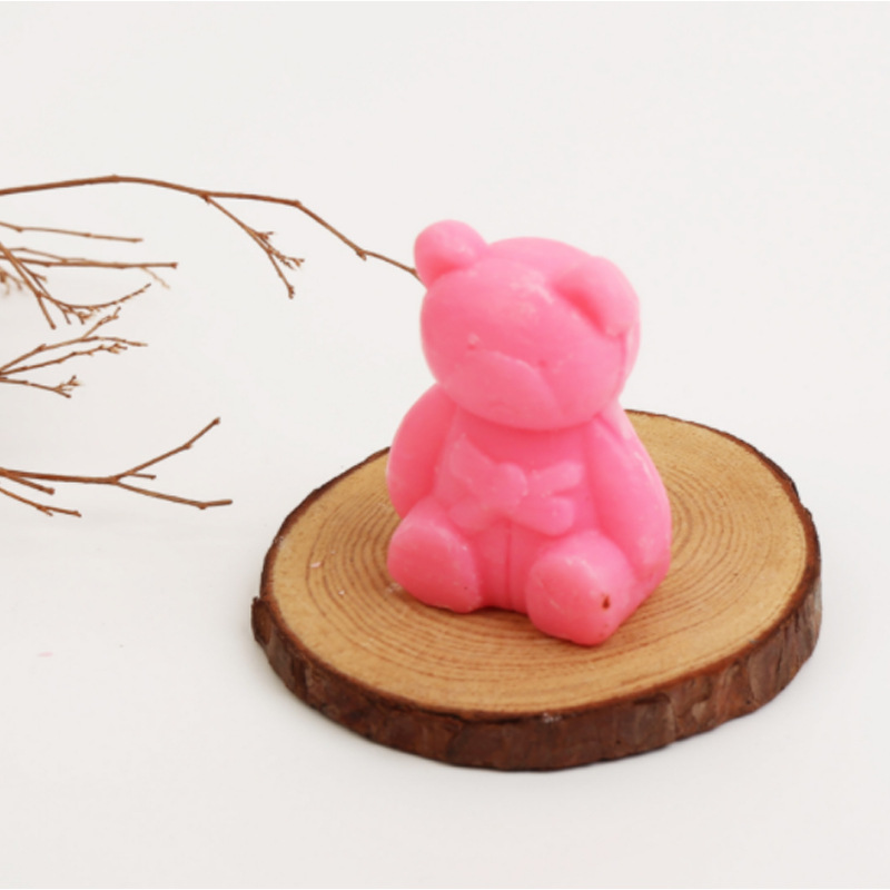 Seven-Curved Three-Dimensional Bear Shape Return Gift Gift Cute Bear Round Soap Processing Wholesale