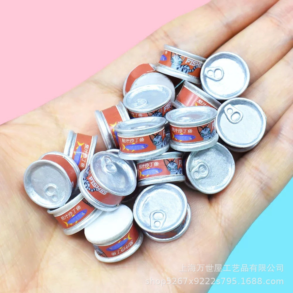 Creative Artificial Mini Miniature Cans [Fish Can Model] Convenience Store DIY Doll House Resin Jewelry