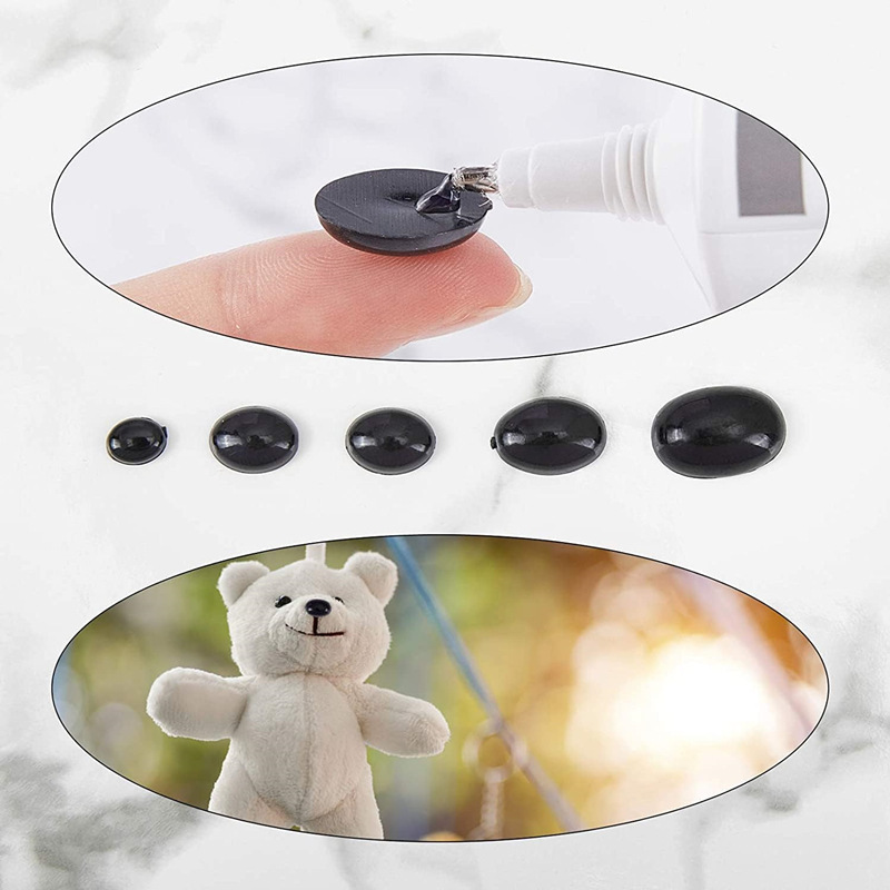 5 sizes flat bottom oval black plastic crocheted nose eye 8-19mmDIY decorative animal nose