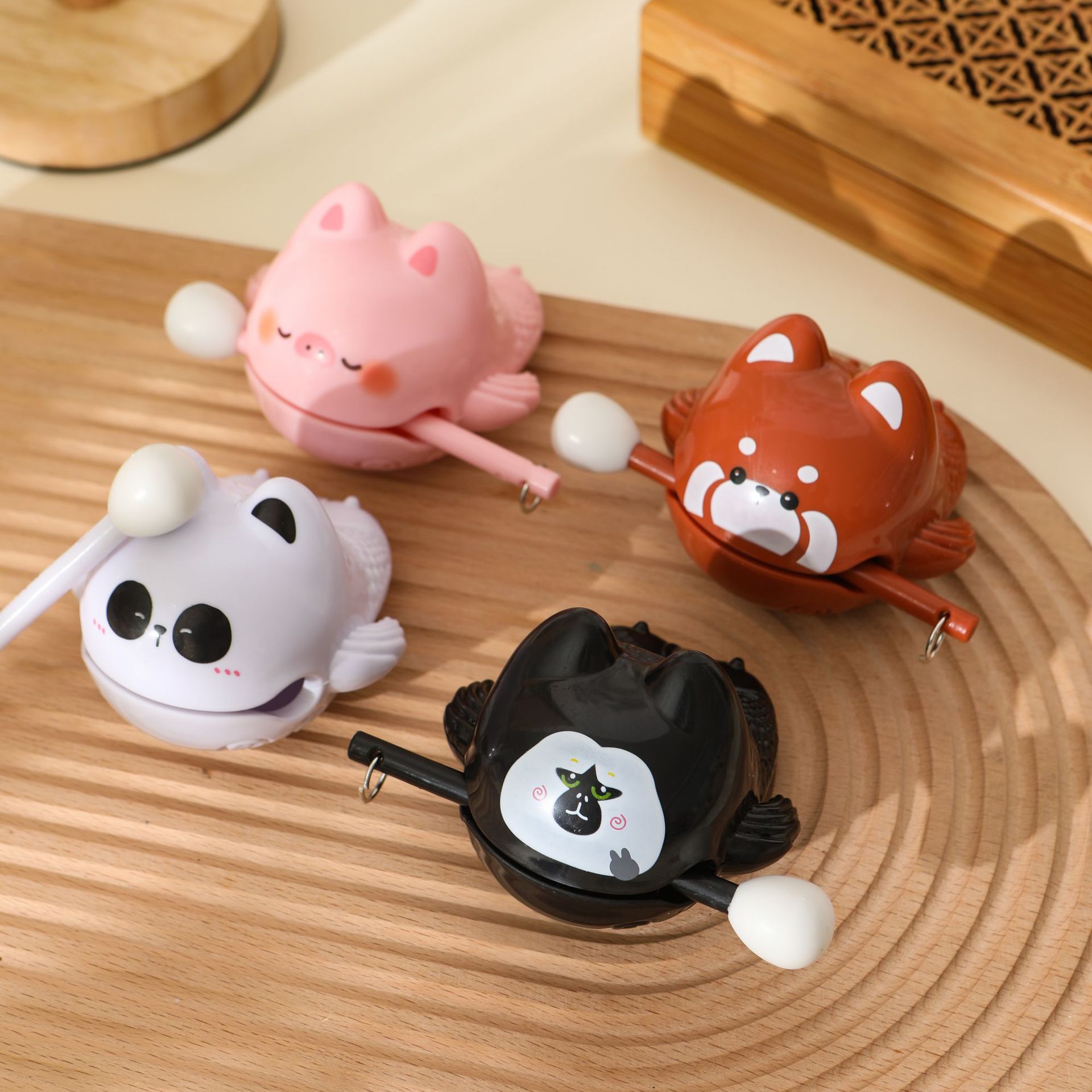 Cute Cartoon Wooden Fish Stress Relief Toy for Stress Relief and Emotional Stability