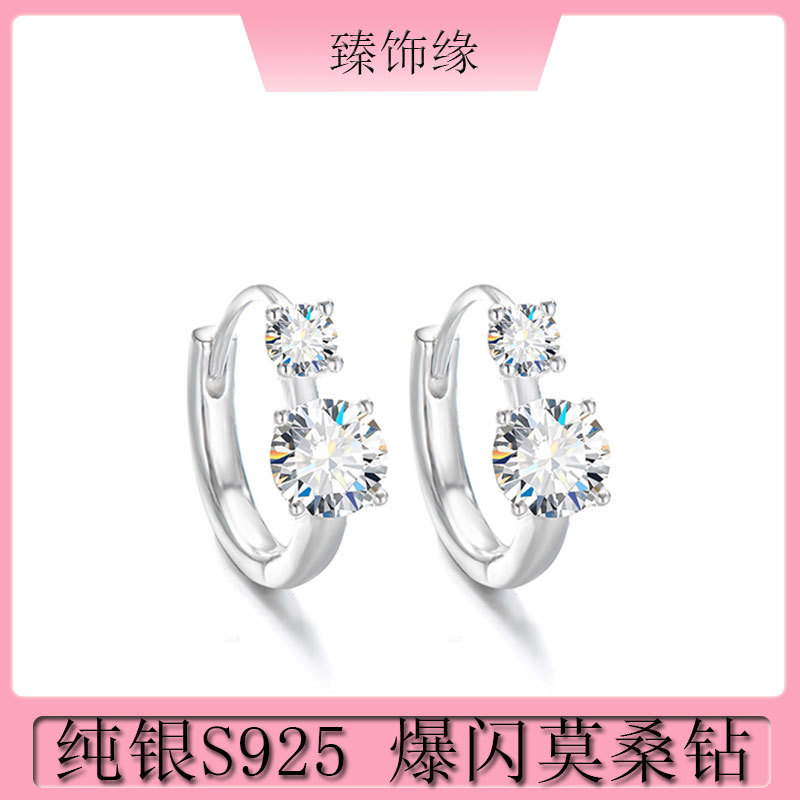 Серьги из стерлингового серебра S925, простые, с четырьмя зажимами, премиум покрытие золотом