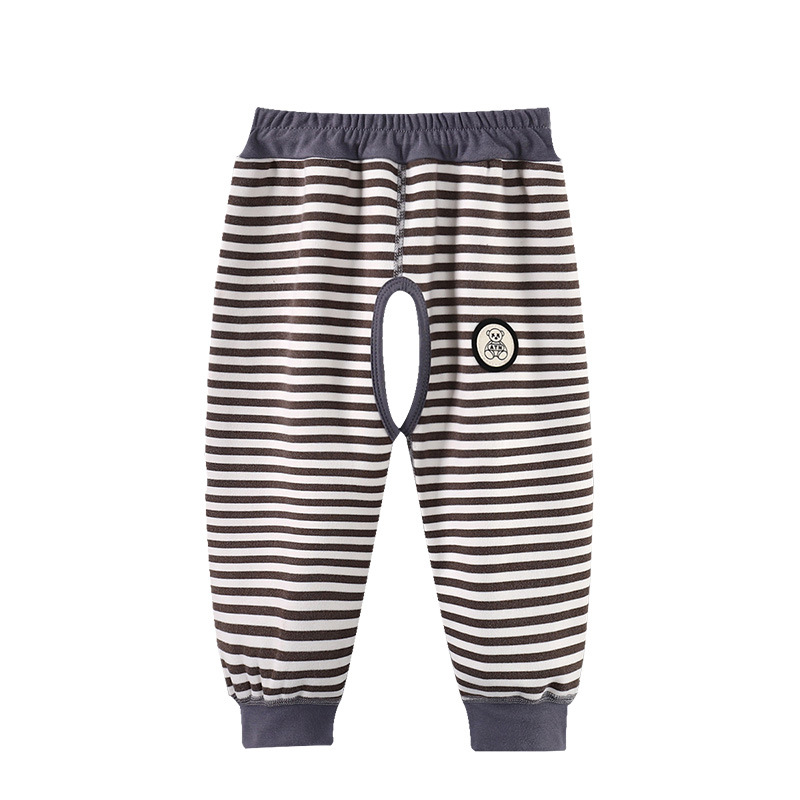 Baby Open-Crotch Pants Children's Spring Autumn Winter Pants Infant Fleece-Lined Tummy-Protecting High-Waist Pants Toddler Seamless Leggings
