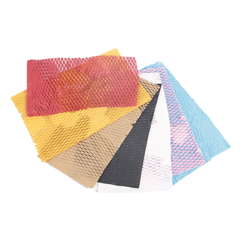 Flat Honeycomb Paper Flower Gift Kraft Paper Colorful Mesh Mesh Tear-Off Buffer Express Packaging Wrapping Paper