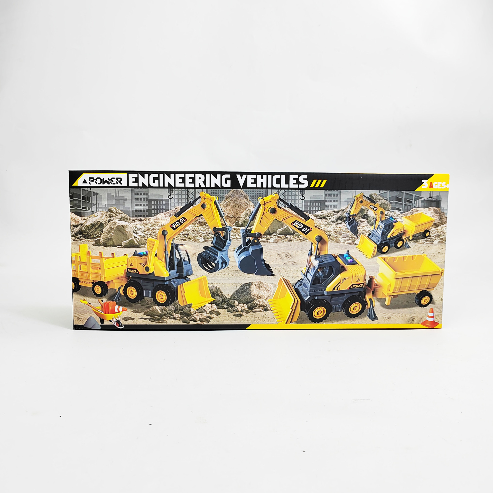 Children's Chinese Enlightenment Stories Music Lighting Boys Inertia Engineering Vehicle Toys Teaching and Training Institution Gifts Wholesale