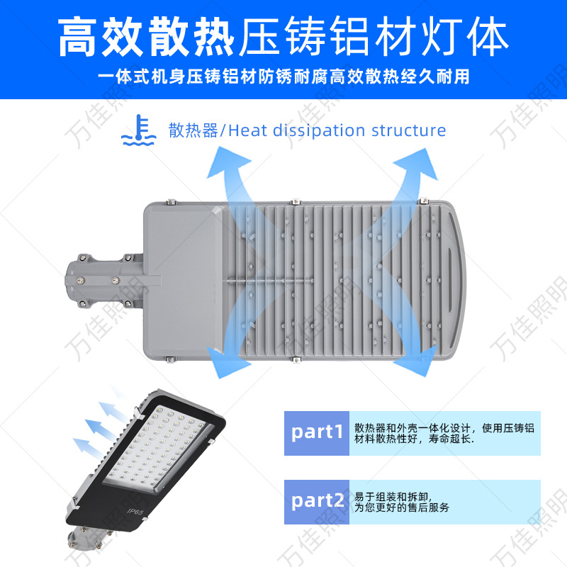 Factory Direct Sales Led Street Lamp Head, Golden Bean Street Lamp, Outdoor Market Circuit Lamp Holder, High Brightness Lightning Protection and Waterproof Street Lamp Holder