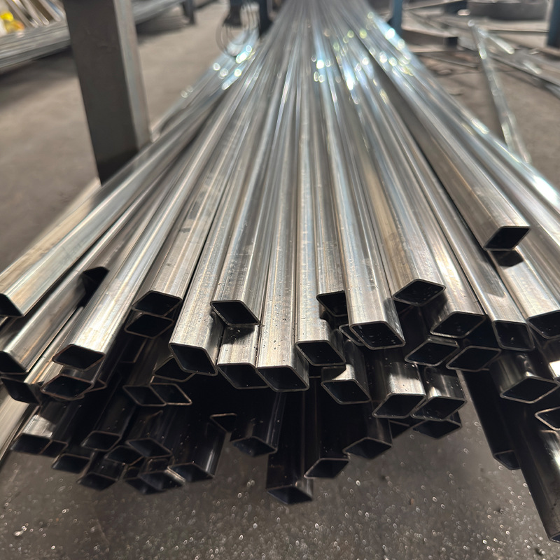 304 Stainless Steel Special-Shaped Pipe Stair Handrail Rectangular Groove Pipe Custom-Made Foshan Direct Seam Welded Pipe