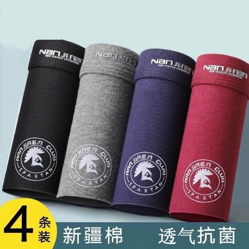 2 Pack Men's Underwear Boys Cotton Boxers Comfortable Printed Breathable Boxer Shorts Head Men's plus size Bottom