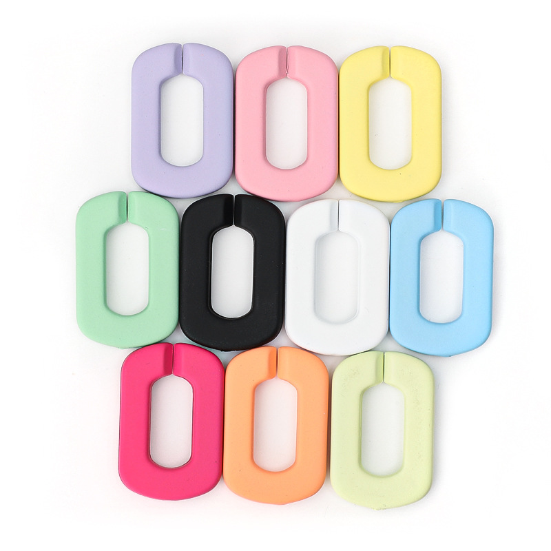 20*30mm acrylic rubber paint mobile phone chain buckle plastic opening ring accessories pendant DIY jewelry accessories