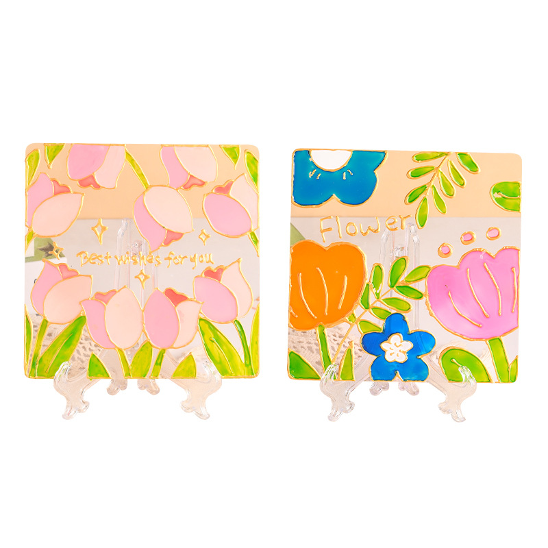 Glass painting diy hand-painted graffiti material package children's art coloring painting spring outing handmade warm-up activity