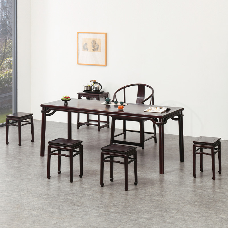 German 2026 New Model Manufacturer African Rosewood Tea Table Zambian Blood Sandalwood Tea Table New Chinese Style Wang Shixiang Dry Brewing