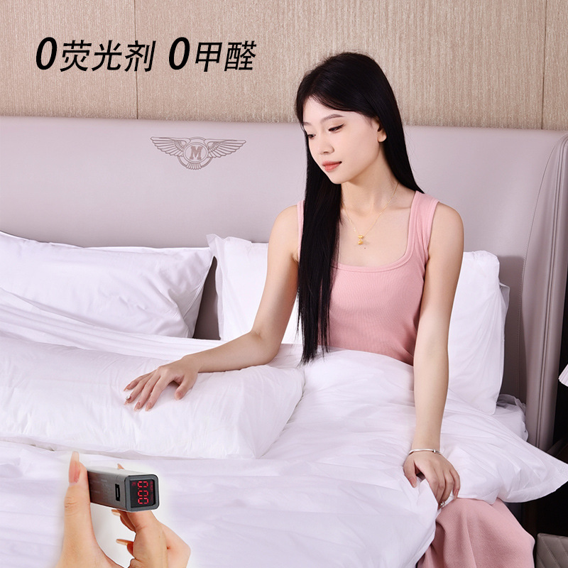 Disposable Four-Piece Bed Sheet Set with Cartoon Print, Duvet Cover, Pillowcase, Hotel Business Trip Portable Double Bed Bedding Set