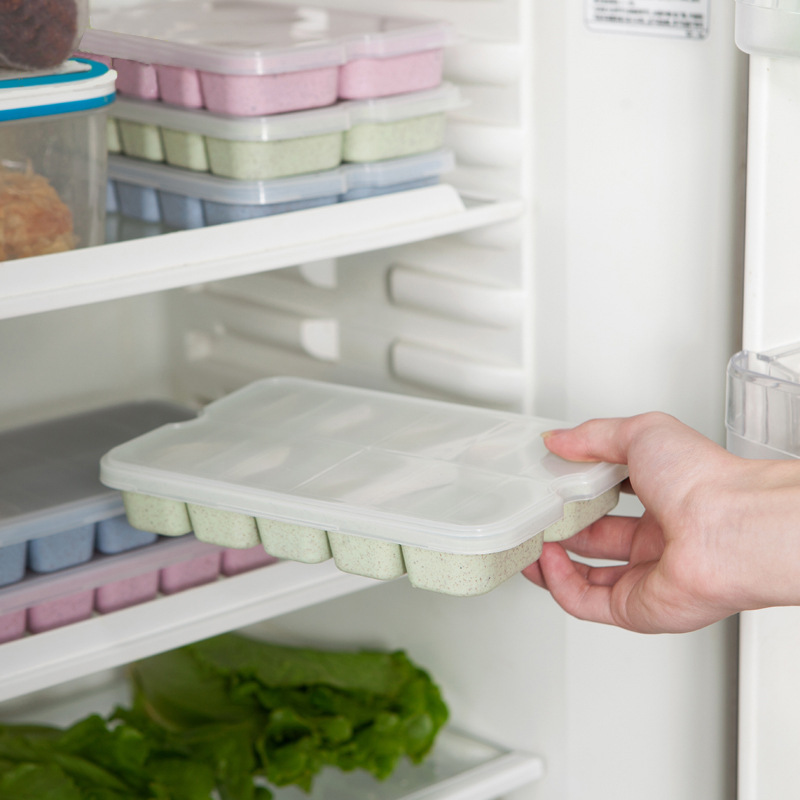 Wheat Straw Dumpling Storage Box for Refrigerator, Dumpling Preservation Quick-Freezing Compartment Box, Microwave Heating Food Box