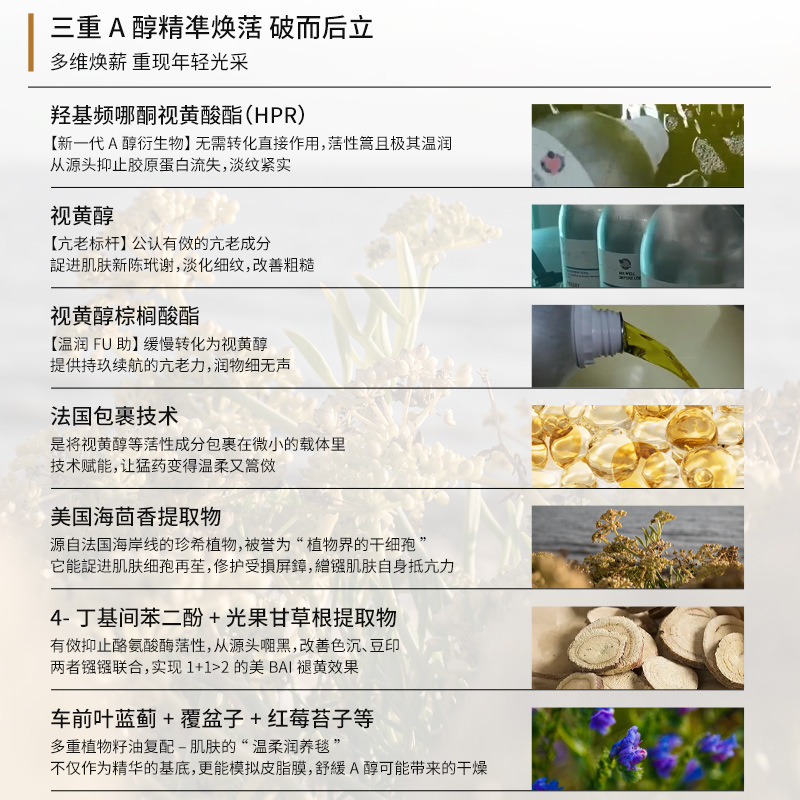 Hpr Triple a Alcohol Photon Capsule Essence Oil Processing French Retinol Time and Space Morning C and Night a