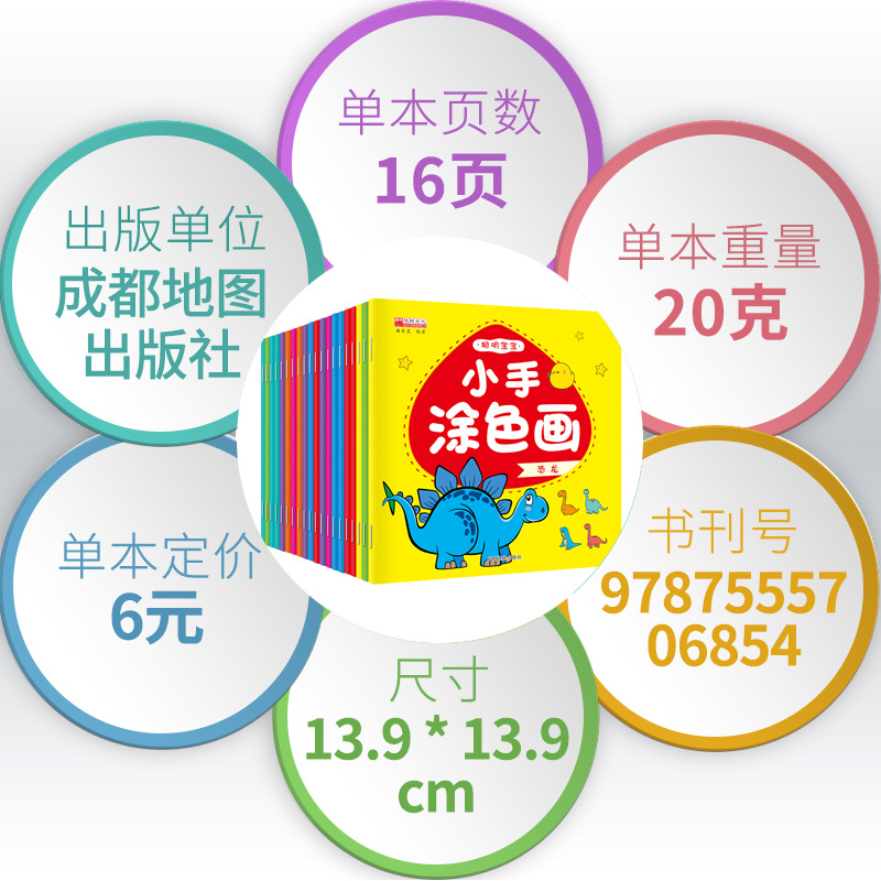 Smart Baby small hand painting full 20 Volumes 3-6 years old children early education Enlightenment coloring book kindergarten painting book