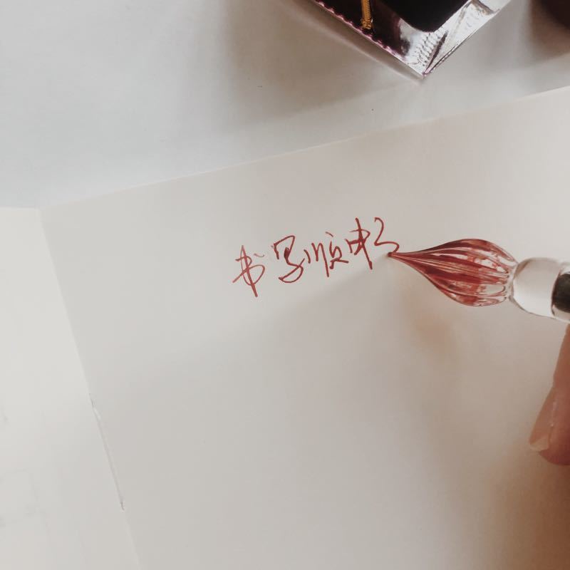 Time Hourglass Glass Pen Handmade Dipped Glass Pen Color Ink Dipped Water Student